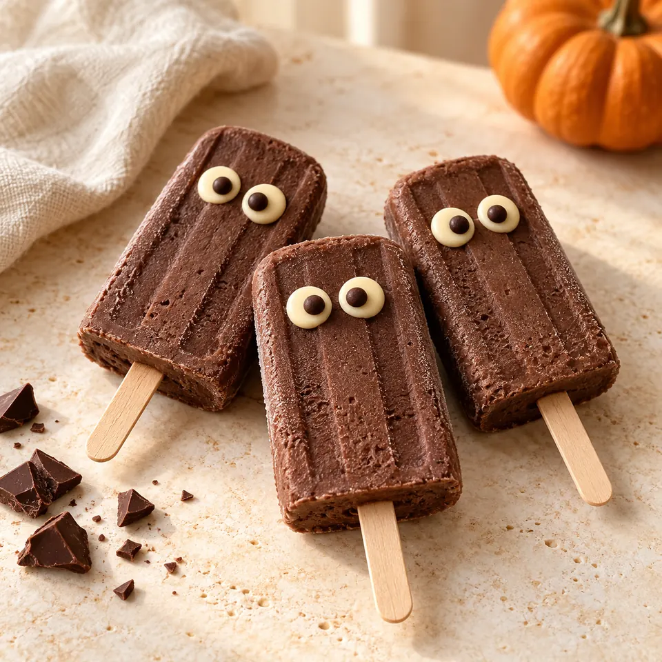Halloween-Kakao-Stieleis mit Joghurt
