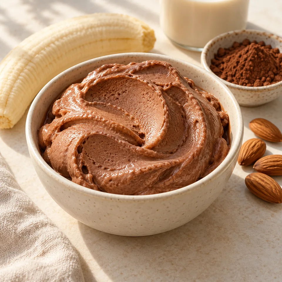 Paula-Eis: Banane, Kakao und Mandel – Serviervorschlag