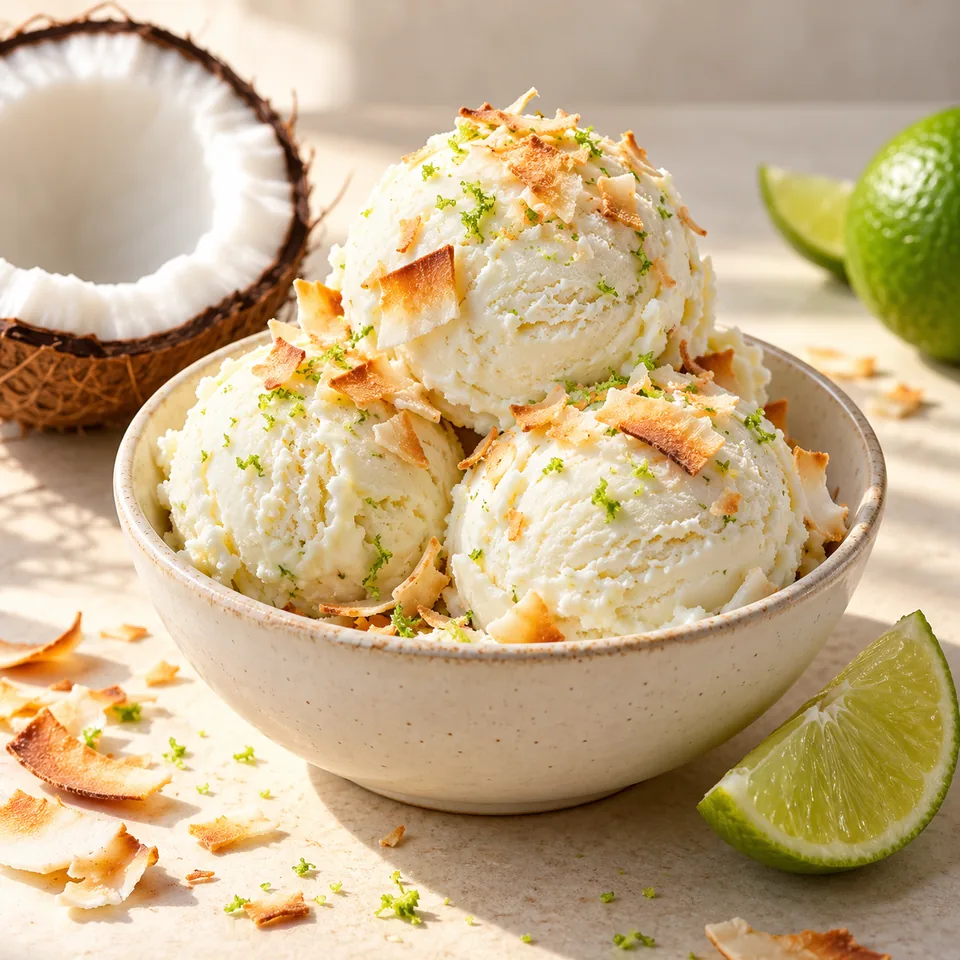 Sabrina-Eis: Kokos und Limette – Serviervorschlag