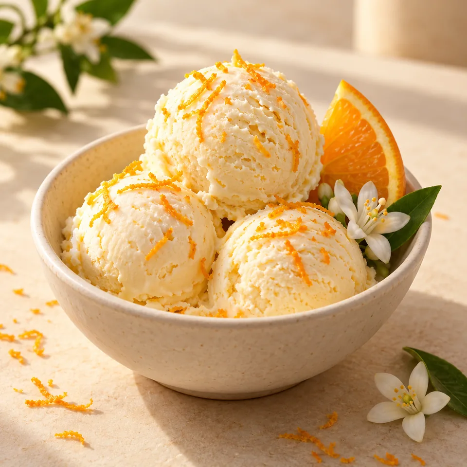 Sebastian-Eis: Vanille und Orangenblüte – Serviervorschlag